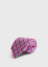 Paul Stuart Medallion Print Habotai Silk Tie, thumbnail 1