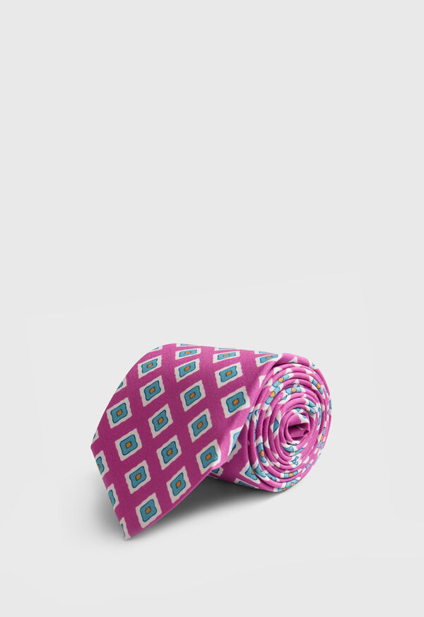 Paul Stuart Medallion Print Habotai Silk Tie, image 1