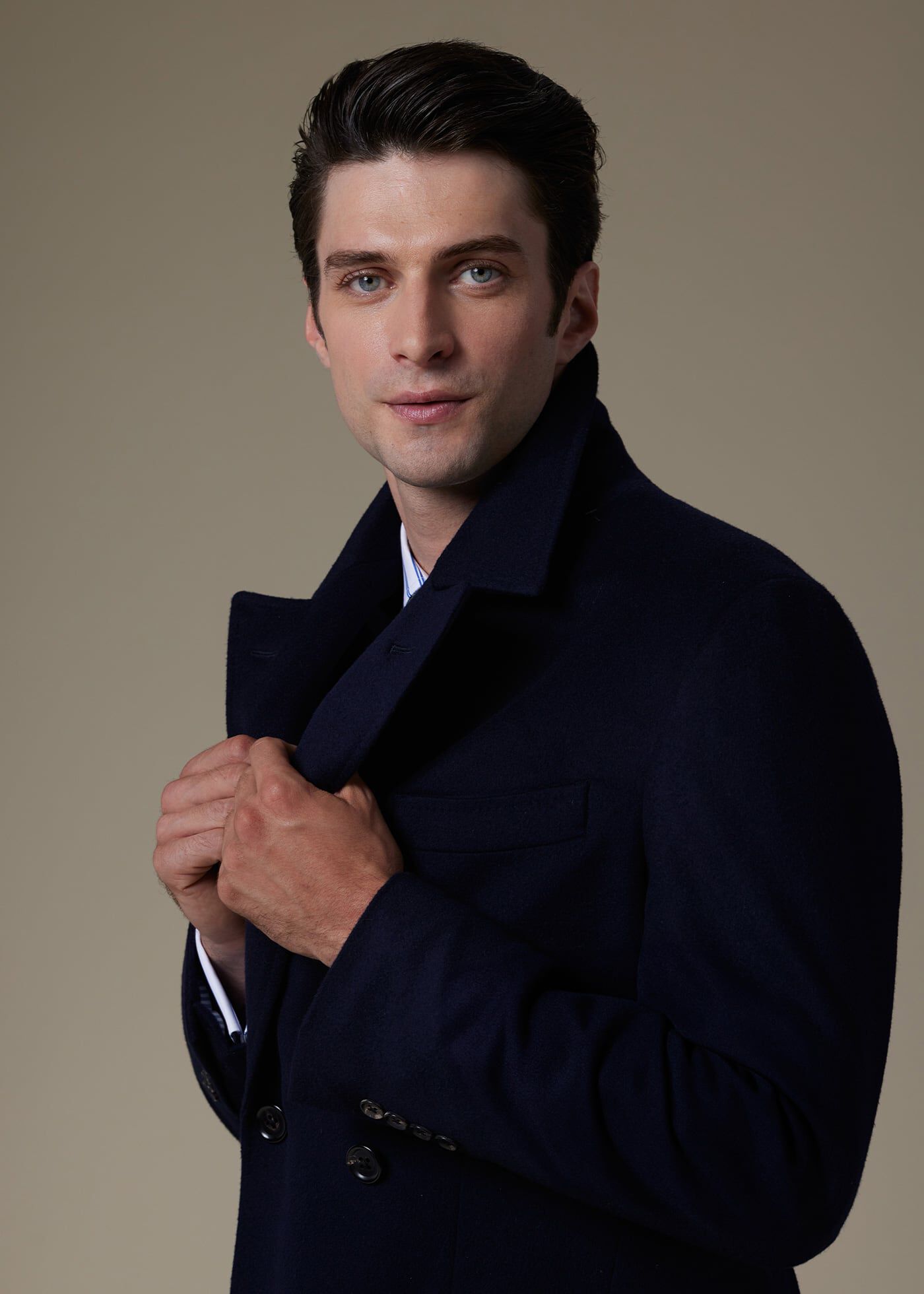 Water resistant wool coat top