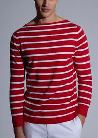 Paul Stuart Cotton & Cashmere Boat Neck Stripe Pullover, thumbnail 2