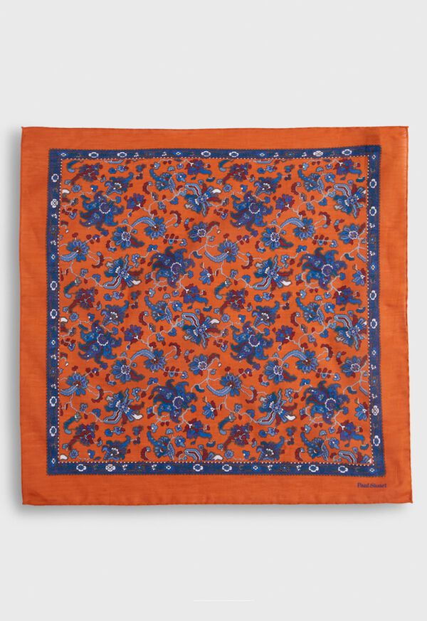 Paul Stuart Linen & Cotton Tapestry Print Pocket Square, image 2