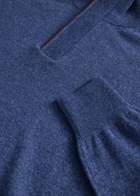 Paul Stuart Cashmere Quarter Zip With Suede Trim, thumbnail 2