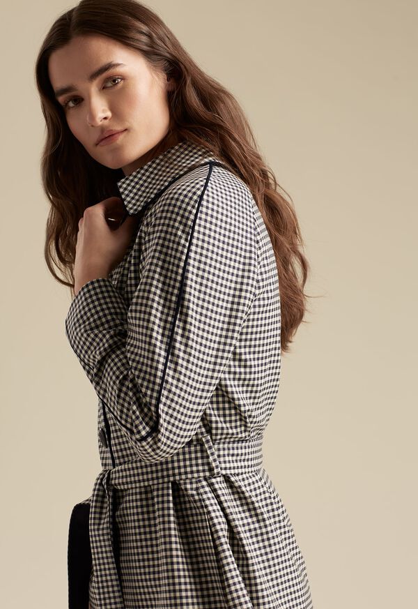 Paul Stuart Gingham Trench Detail, image 1