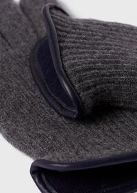 Paul Stuart Cashmere Ribbed Glove with Leather Trim Cuff, thumbnail 2