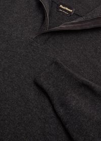 Paul Stuart Cashmere 1/4 Zip Sweater with Tonal Suede Under-Placket, thumbnail 2