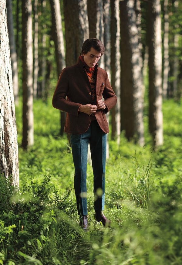 Paul Stuart Raw Edge Jacket & Fair Isle Sweater Look, image 1