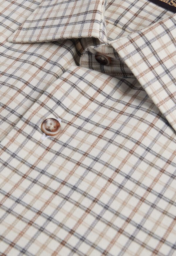 Paul Stuart Cotton & Wool Flannel Tattersall Sport Shirt, image 2