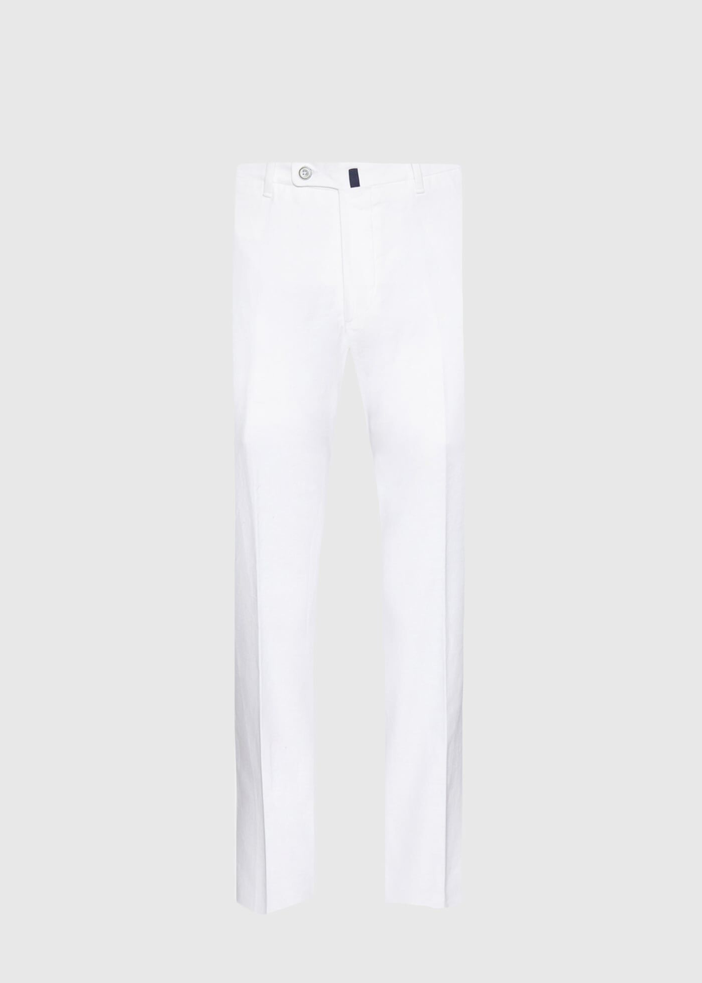 White linen mix trousers on sale
