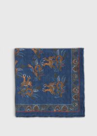 Paul Stuart Deer & Bird Print Pocket Square, thumbnail 2