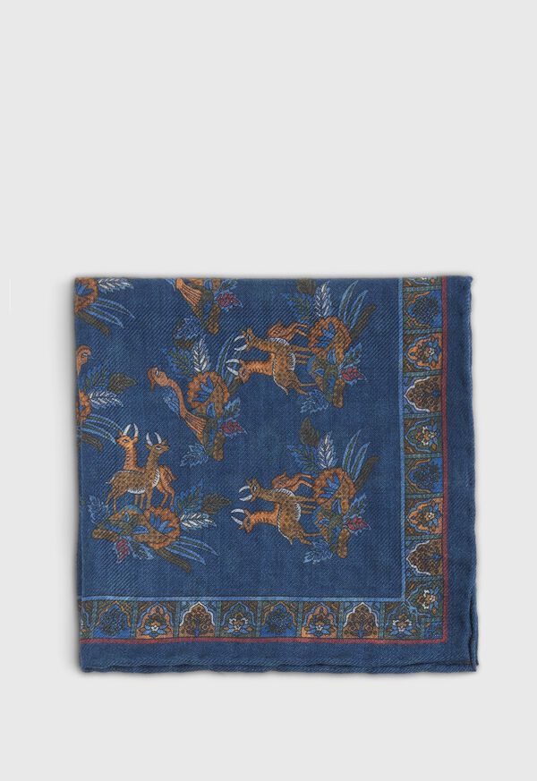 Paul Stuart Deer & Bird Print Pocket Square, image 2