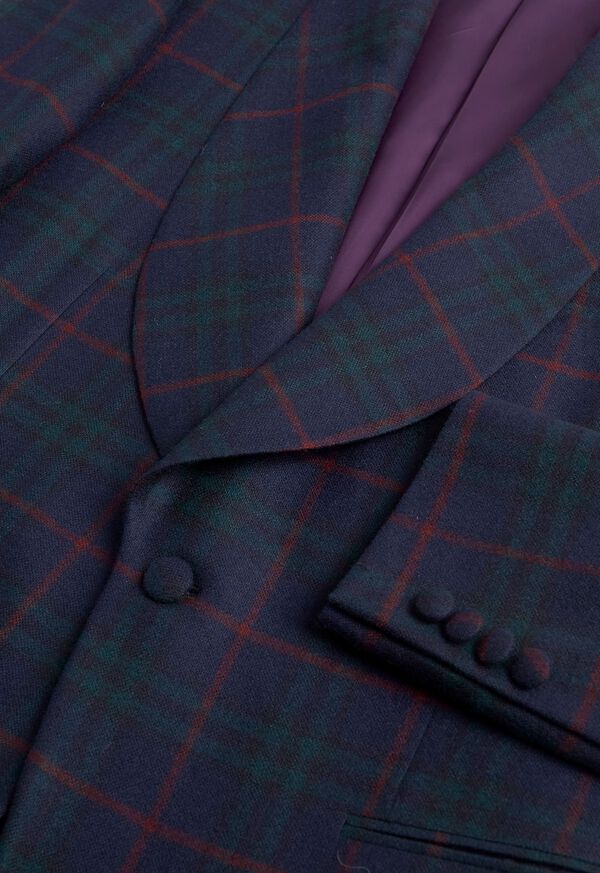 Paul Stuart Cashmere Plaid Shawl Collar Dinner Jacket, image 2