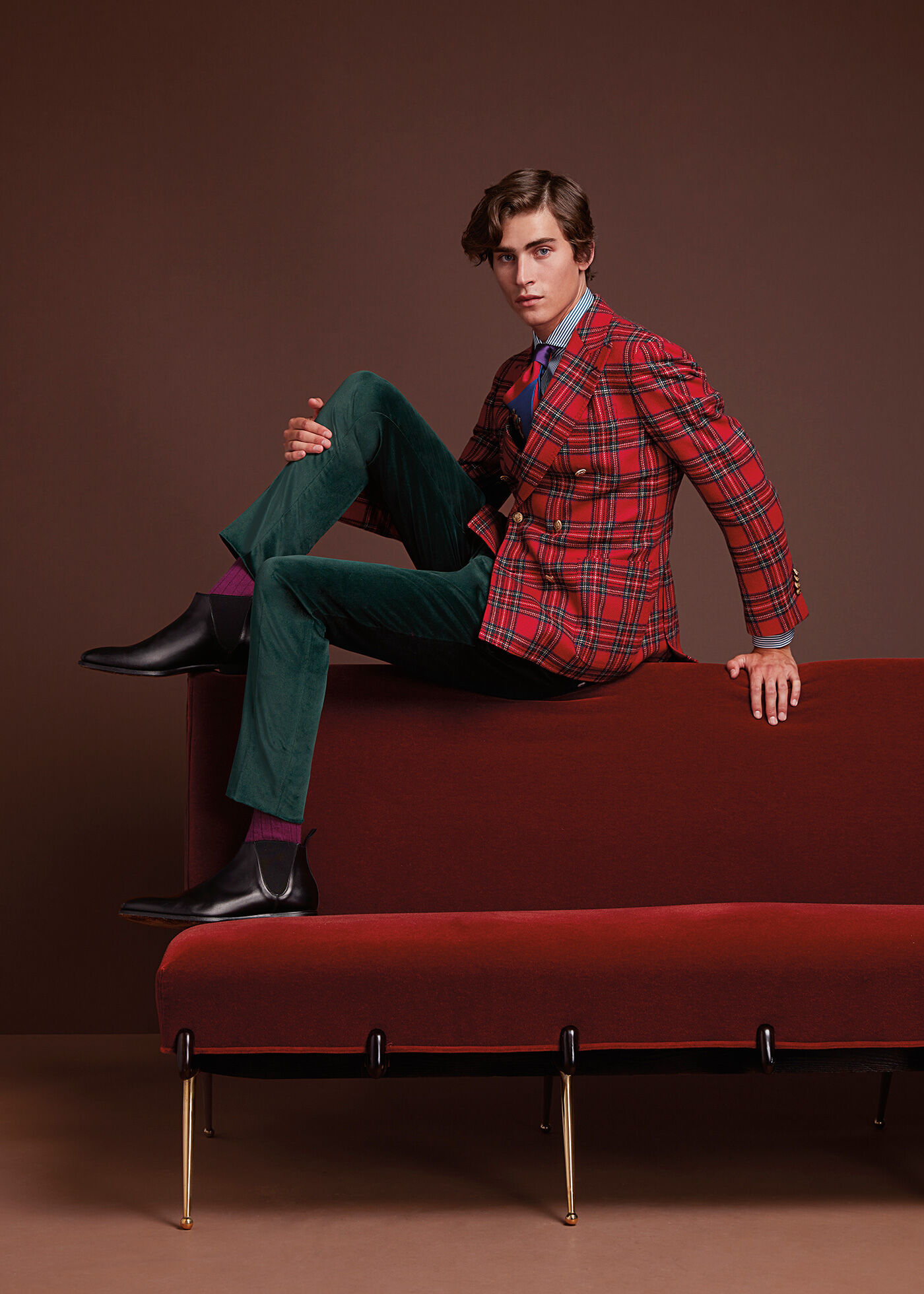 Red tartan jacket mens cheap