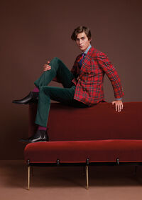 Paul Stuart Wool Red Tartan Double Breasted Jacket, thumbnail 2
