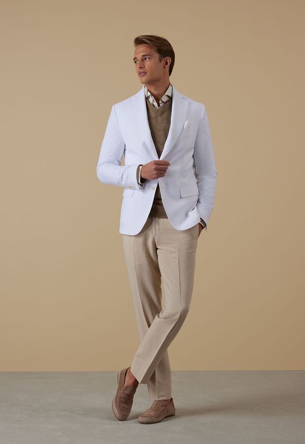 Paul Stuart White Sport Jacket with Equestrian Print Shirt Look, image 1