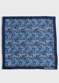 Paul Stuart Printed Silk Paisley Pocket Square, thumbnail 2