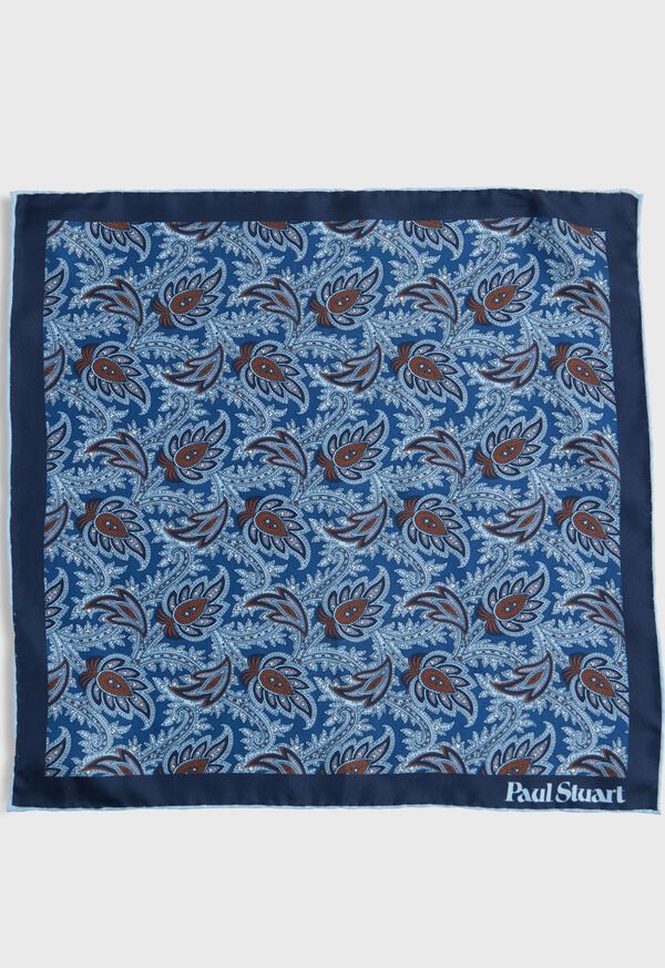 Paul Stuart Printed Silk Paisley Pocket Square, image 2