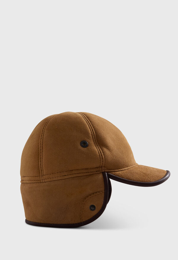 Paul Stuart Sheepskin Hat with Leather Trim, image 2