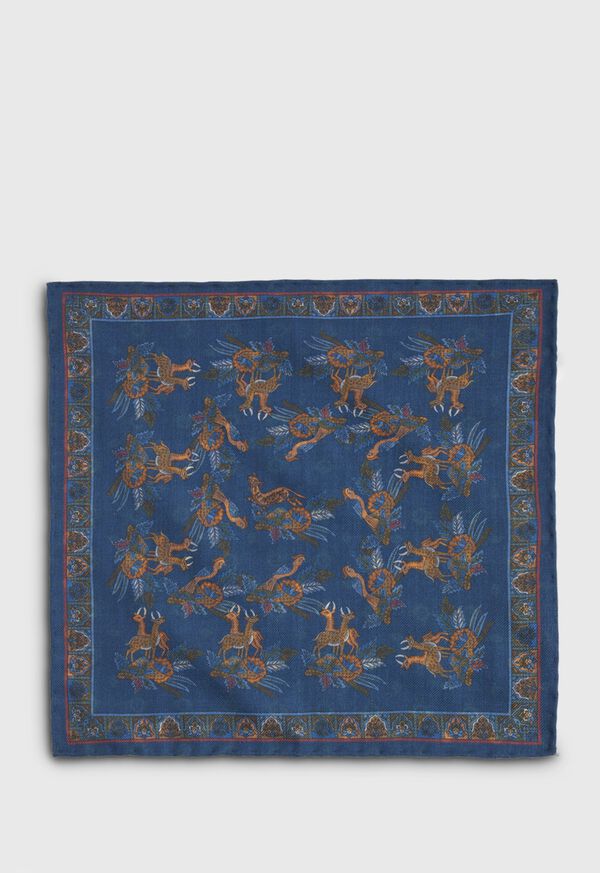 Paul Stuart Deer & Bird Print Pocket Square, image 3