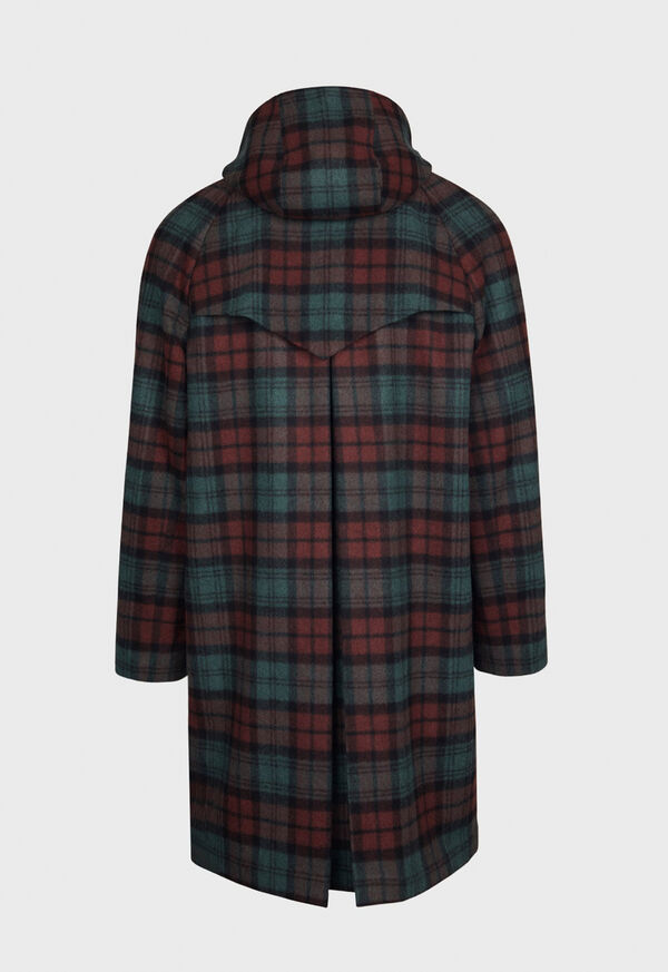 Paul Stuart Tartan Plaid Wool Hooded Coat, image 2