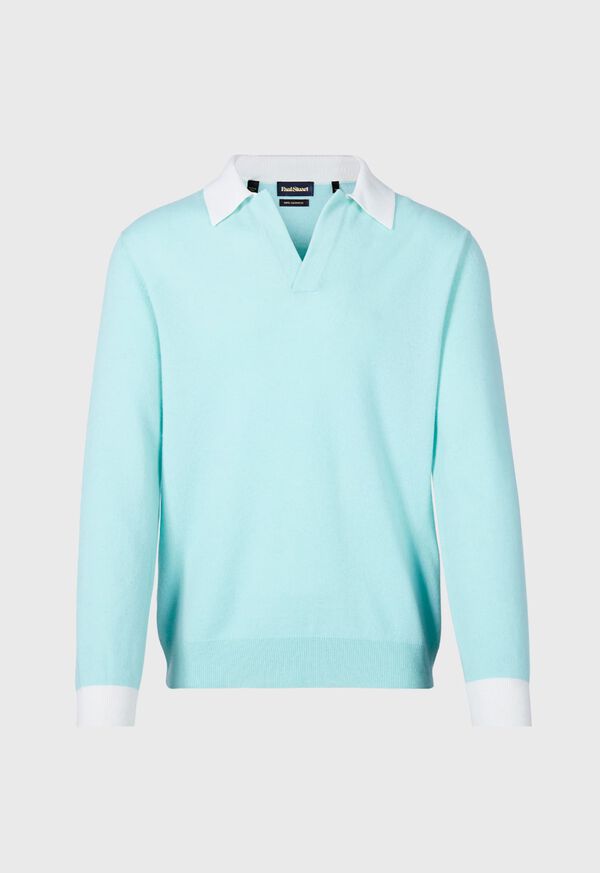 Paul Stuart Cashmere Open Collar Polo, image 1