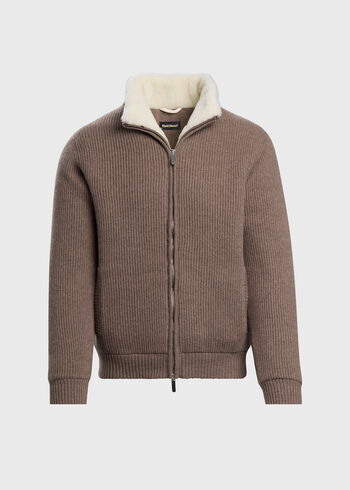 Paul Stuart Knitted Bomber Jacket