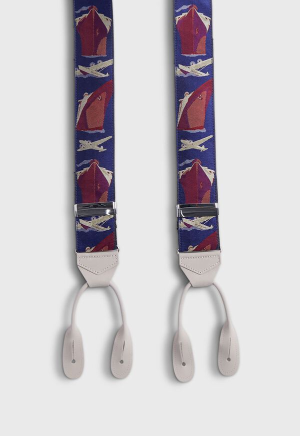 Paul Stuart Vintage Travel Motif Suspenders, image 2
