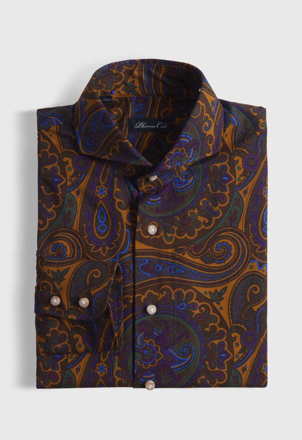 Paul Stuart Paisley Brushed Cotton Sport Shirt