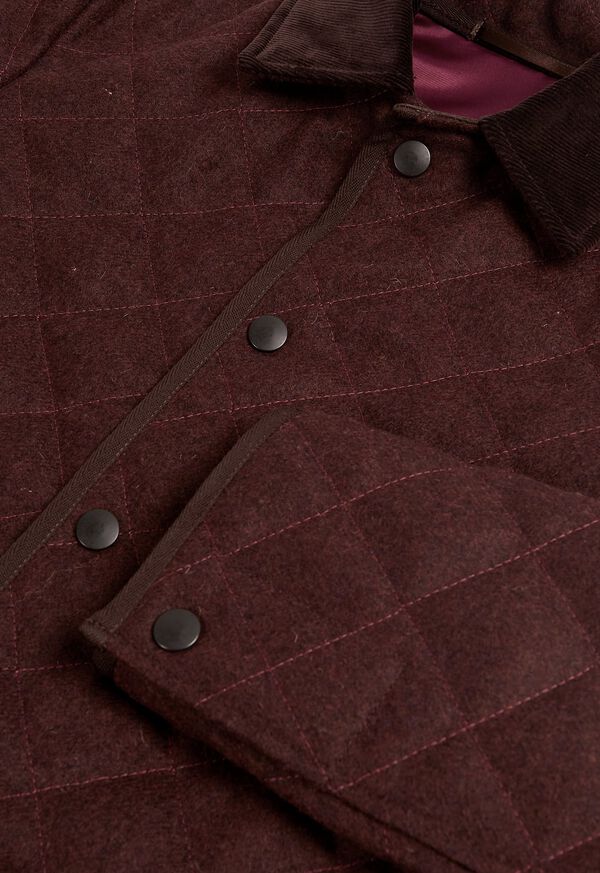 Paul Stuart Quilted Loden Barn Jacket with Corduroy Collar, image 3