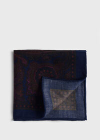 Paul Stuart Wool Paisley Pocket Square, thumbnail 1