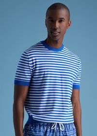 Paul Stuart Stripe Knit Short Sleeve Crewneck, thumbnail 2