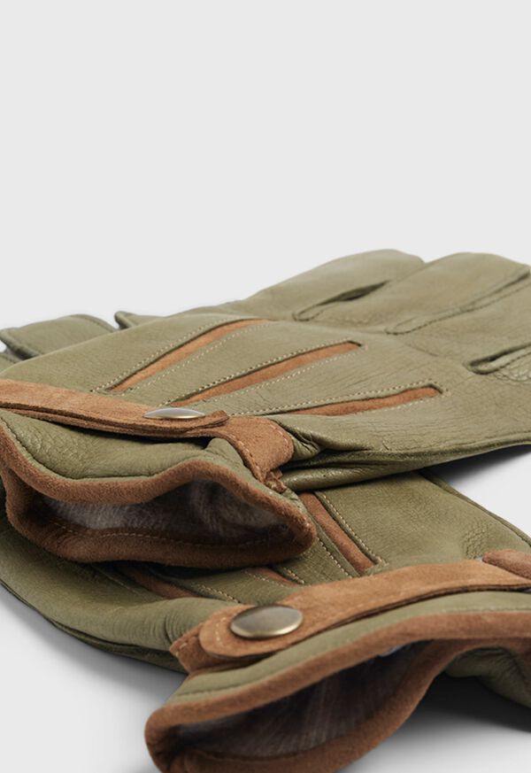 Paul Stuart Deerskin Gloves with Contrast Belt and Trim, image 2