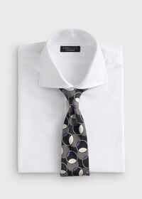 Paul Stuart Circle Deco Woven Silk Tie, thumbnail 2