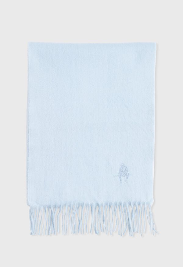 Paul Stuart Cashmere Solid Color Scarf with Embroidered Logo, image 29
