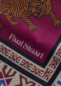 Paul Stuart Wool & Silk Tiger Print Pocket Square, thumbnail 3