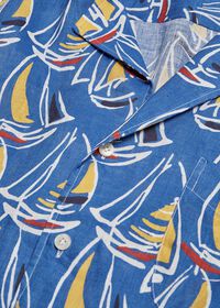 Paul Stuart Linen Boat Print Shirt, thumbnail 2