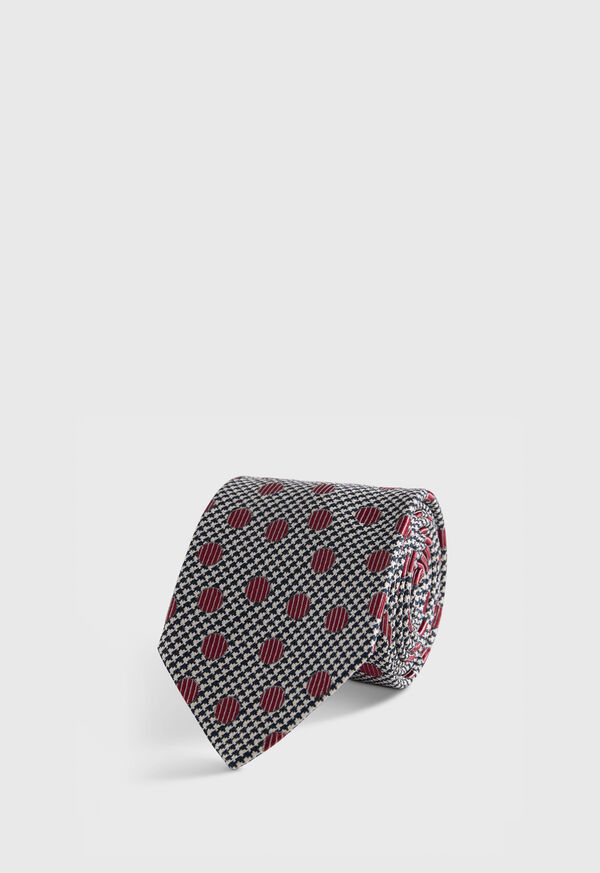 Paul Stuart Circle and Houndstooth Silk Tie, image 1
