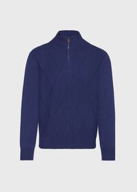 Paul Stuart Cashmere Parquet Stitch Quarter Zip Sweater, thumbnail 1