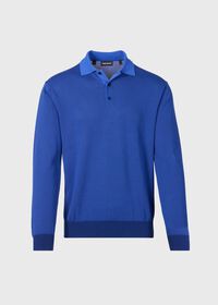 Paul Stuart Cotton Stripe Long Sleeve Polo, thumbnail 1