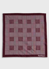 Paul Stuart Printed Silk Glen Plaid Pocket Square, thumbnail 2