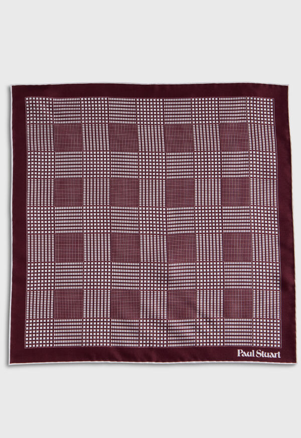 Paul Stuart Printed Silk Glen Plaid Pocket Square, image 2