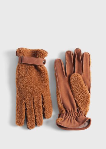 Paul Stuart Shearling and Leather Gloves