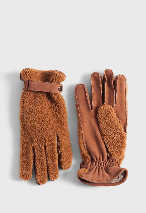 Paul Stuart Shearling and Leather Gloves, image 1