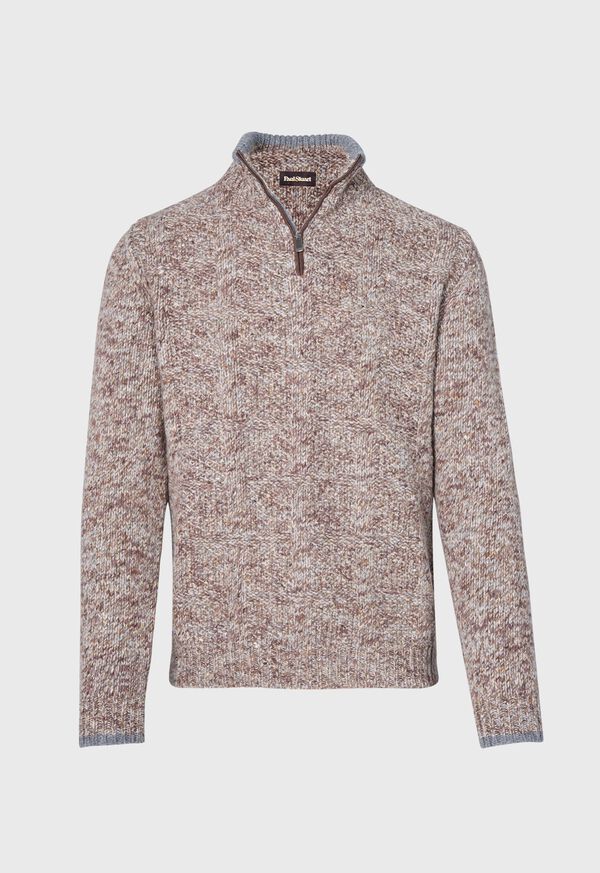 Paul Stuart Marled Quarter Zip Sweater, image 1