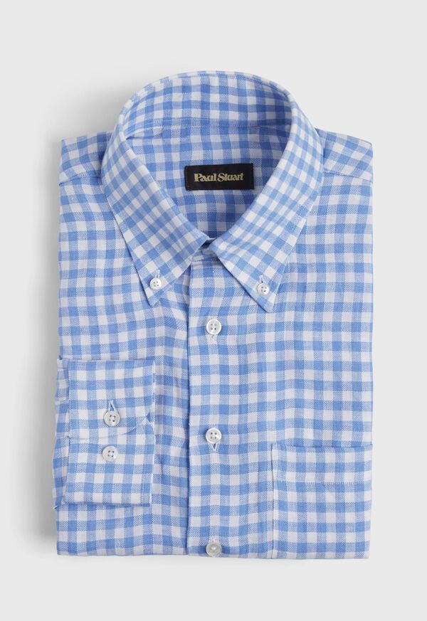 Paul Stuart Linen Oxford Gingham Sport Shirt