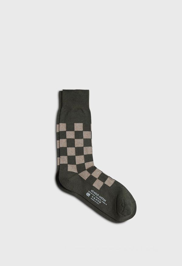 Paul Stuart Cotton Checkerboard Sock, image 1