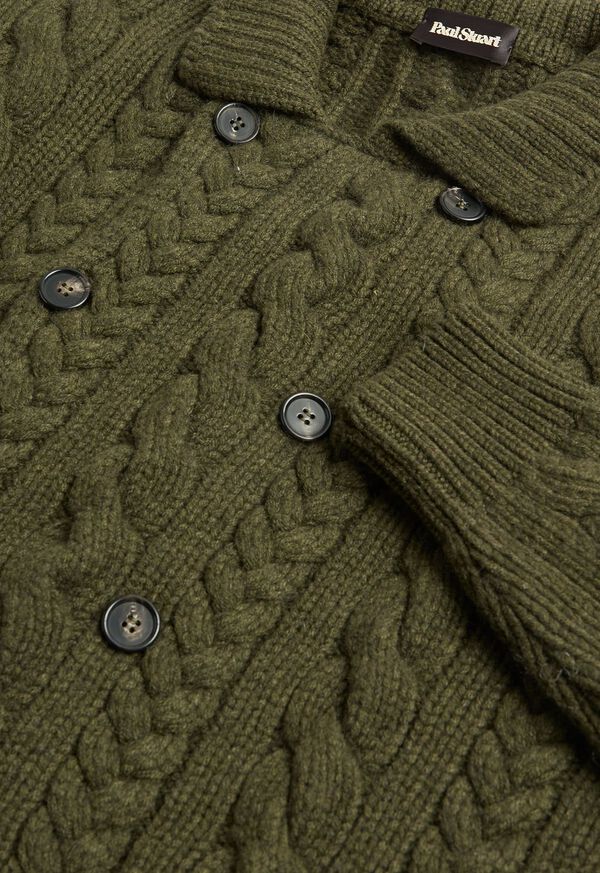 Paul Stuart Cashmere Cable Double Breasted Cardigan, image 2