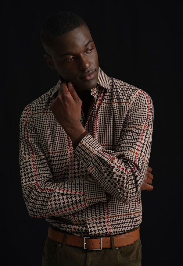 Paul Stuart Houndstooth Printed Sport Shirt, image 2
