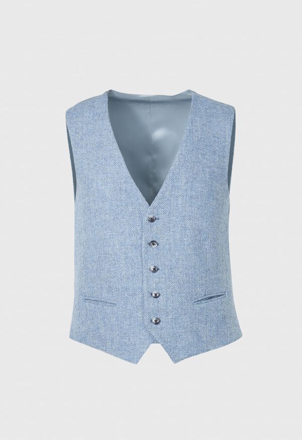 Paul Stuart Shetland Wool Herringbone Tailored Vest, image 1