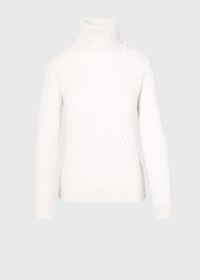 Paul Stuart Cashmere Turtleneck with Fancy Cable Detail, thumbnail 1