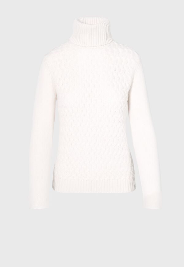 Paul Stuart Cashmere Turtleneck with Fancy Cable Detail, image 1